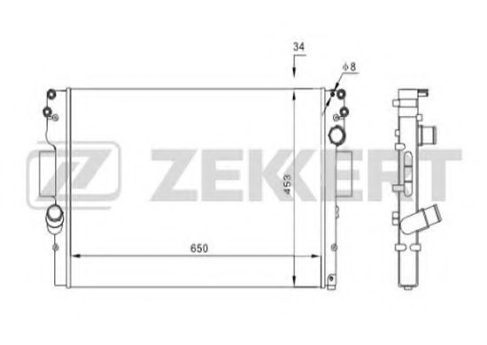 Радиатор охлаждения двигателя zekkert MK-1208