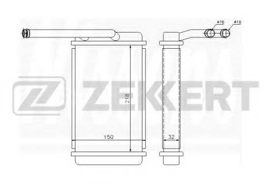 Радиатор печки zekkert MK-5006