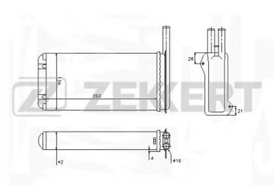 Радиатор печки zekkert MK-5008
