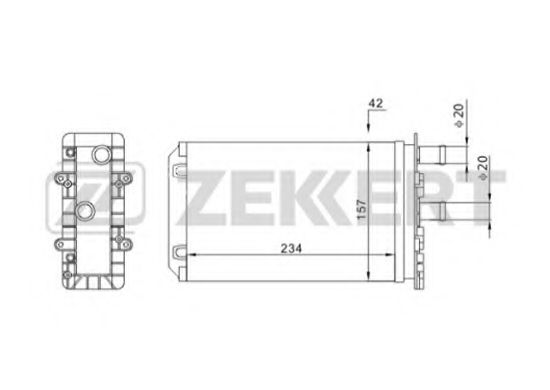 Радиатор печки zekkert MK-5015