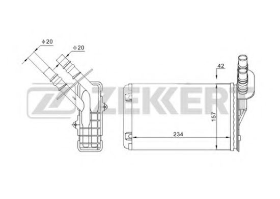 Радиатор печки zekkert MK-5019