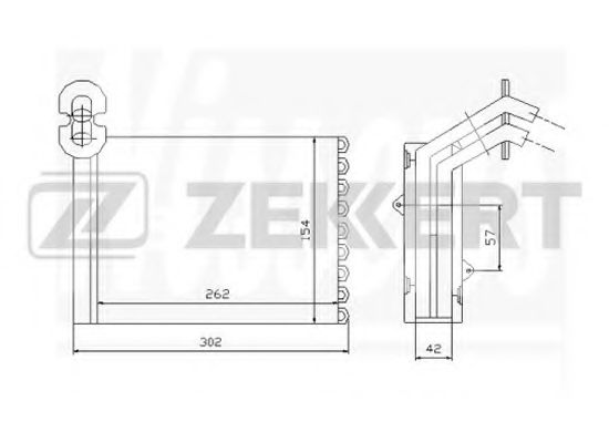 Радиатор печки zekkert MK-5032