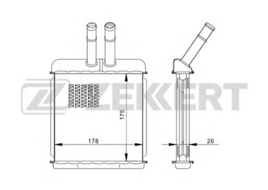 Радиатор печки zekkert MK-5038