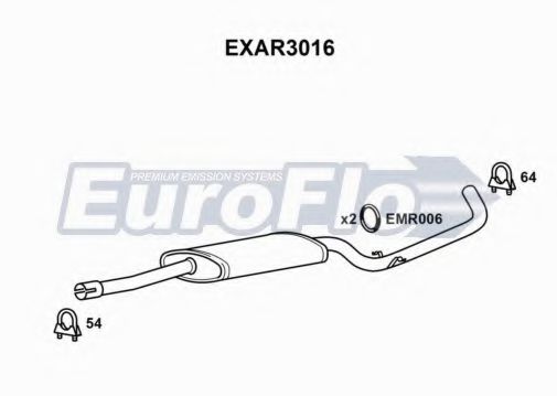 Средний глушитель выхлопных газов euroflo EXAR3016