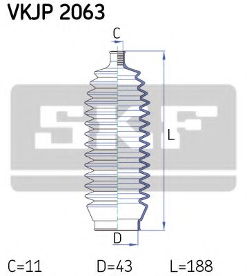 Пыльник рулевой рейки SKF VKJP 2063