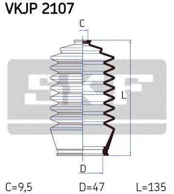 Пыльник рулевой рейки SKF VKJP 2107