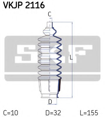 Пыльник рулевой рейки SKF VKJP 2116