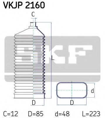 Пыльник рулевой рейки SKF VKJP 2160