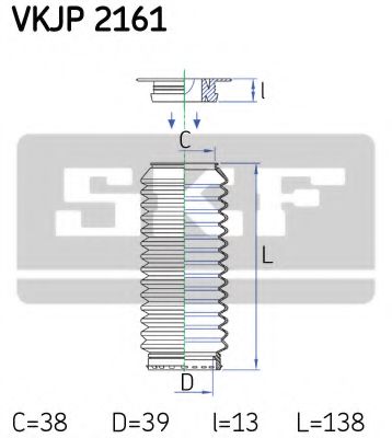 Пыльник рулевой рейки SKF VKJP 2161