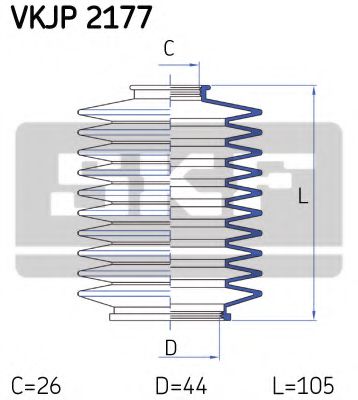 Пыльник рулевой рейки SKF VKJP 2177
