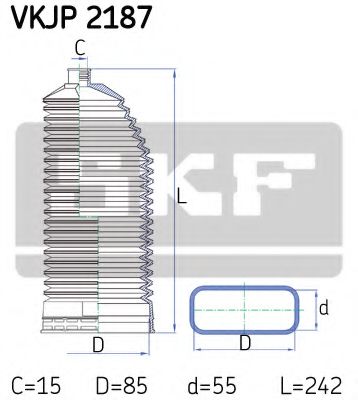 Пыльник рулевой рейки SKF VKJP 2187