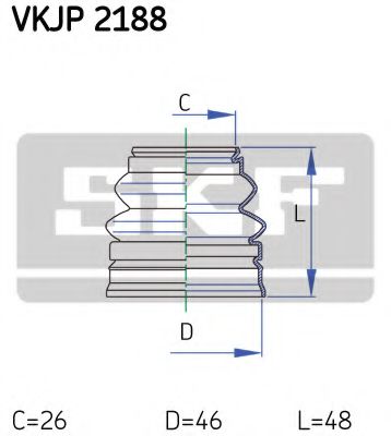 Пыльник рулевой рейки SKF VKJP 2188