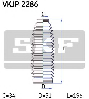 Пыльник рулевой рейки SKF VKJP 2286