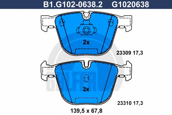 Тормозные колодки GALFER B1.G102-0638.2