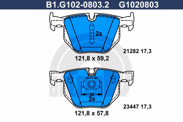 Тормозные колодки GALFER B1.G102-0803.2
