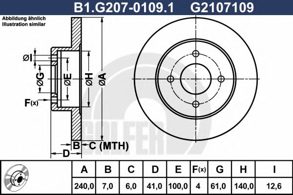 Тормозной диск galfer B1.G207-0109.1