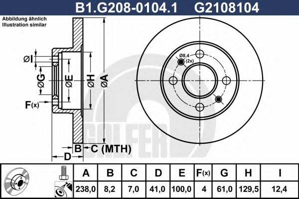 Тормозной диск galfer B1.G208-0104.1