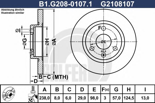 Тормозной диск galfer B1.G208-0107.1