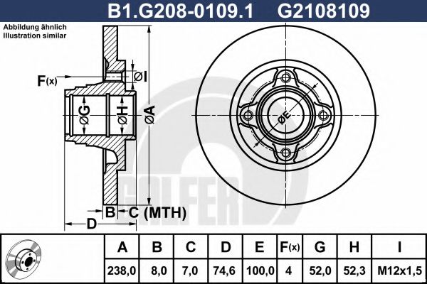 Тормозной диск galfer B1.G208-0109.1
