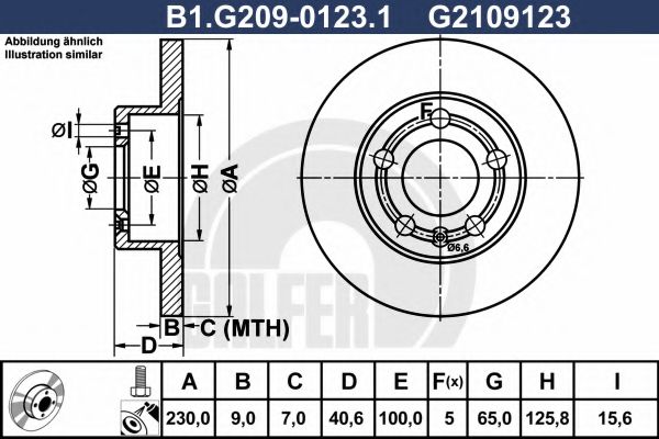 Тормозной диск galfer B1.G209-0123.1