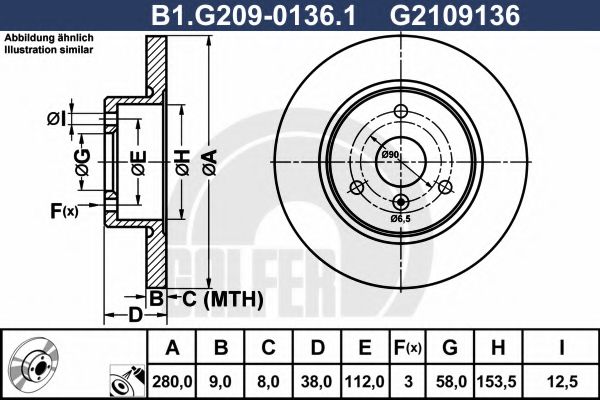 Тормозной диск galfer B1.G209-0136.1
