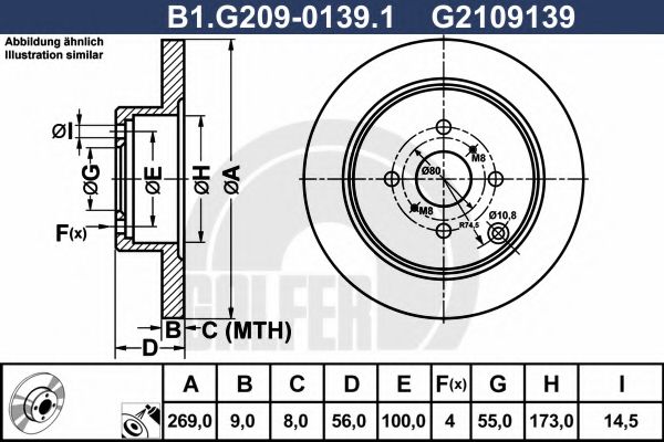 Тормозной диск galfer B1.G209-0139.1