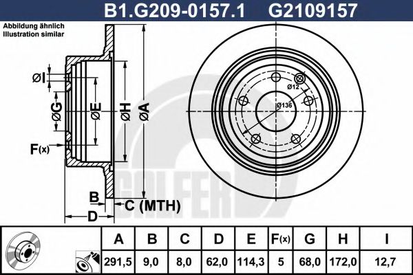 Тормозной диск galfer B1.G209-0157.1
