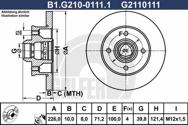 Тормозной диск galfer B1.G210-0111.1