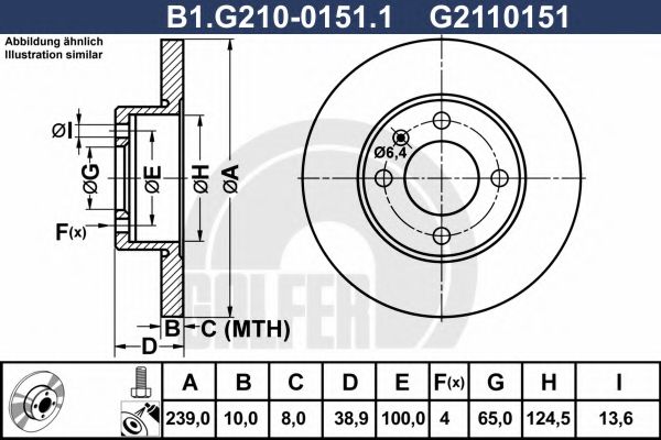 Тормозной диск galfer B1.G210-0151.1
