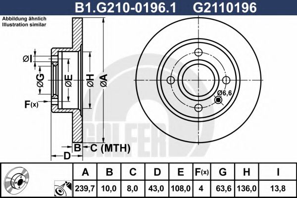 Тормозной диск galfer B1.G210-0196.1