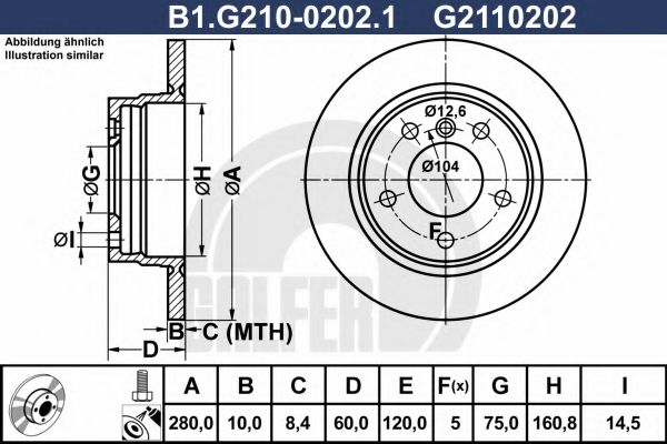 Тормозной диск galfer B1.G210-0202.1