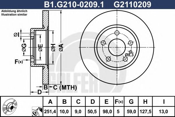 Тормозной диск galfer B1.G210-0209.1