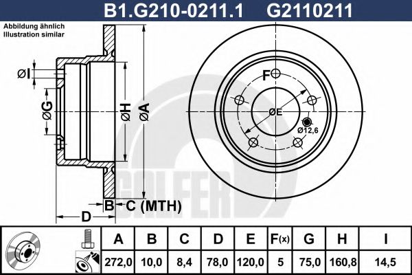 Тормозной диск galfer B1.G210-0211.1