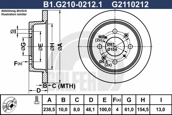 Тормозной диск galfer B1.G210-0212.1