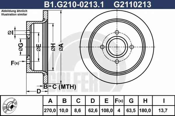Тормозной диск galfer B1.G210-0213.1