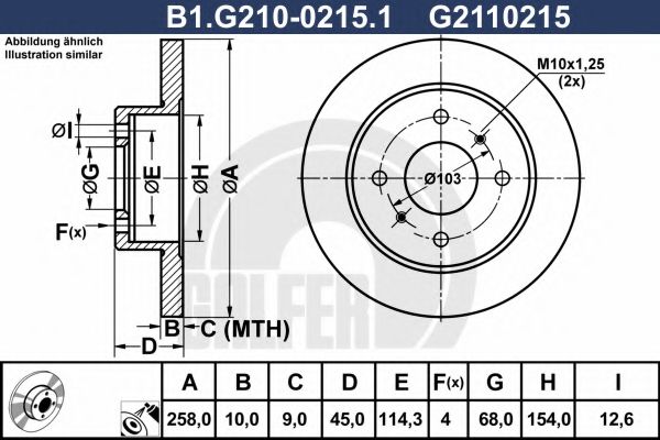 Тормозной диск galfer B1.G210-0215.1