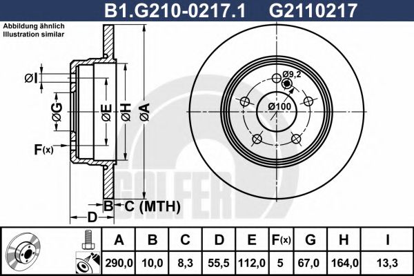 Тормозной диск galfer B1.G210-0217.1