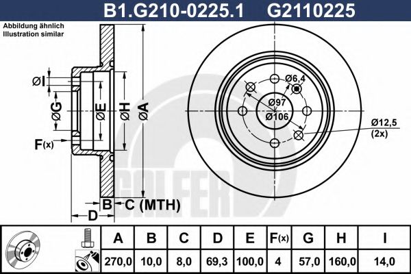 Тормозной диск galfer B1.G210-0225.1