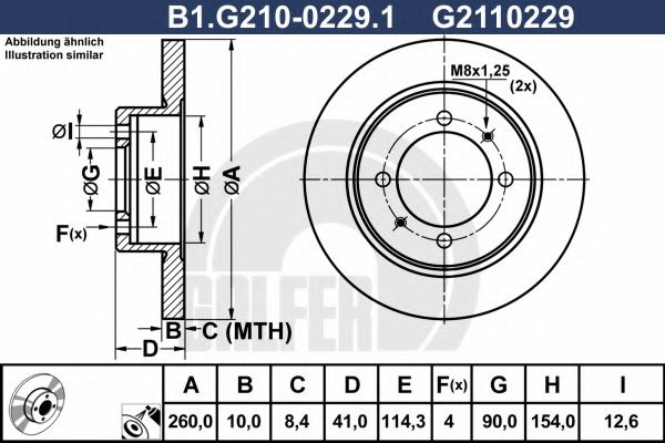 Тормозной диск galfer B1.G210-0229.1