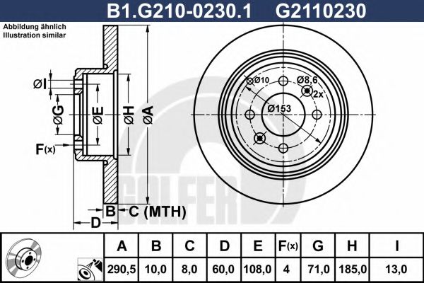 Тормозной диск galfer B1.G210-0230.1