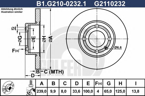 Тормозной диск galfer B1.G210-0232.1