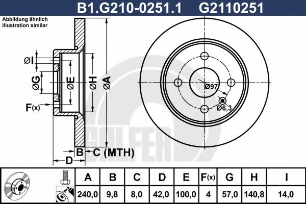 Тормозной диск galfer B1.G210-0251.1