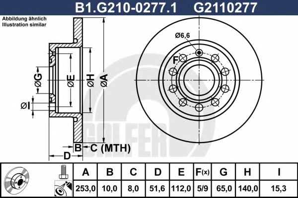 Тормозной диск galfer B1.G210-0277.1