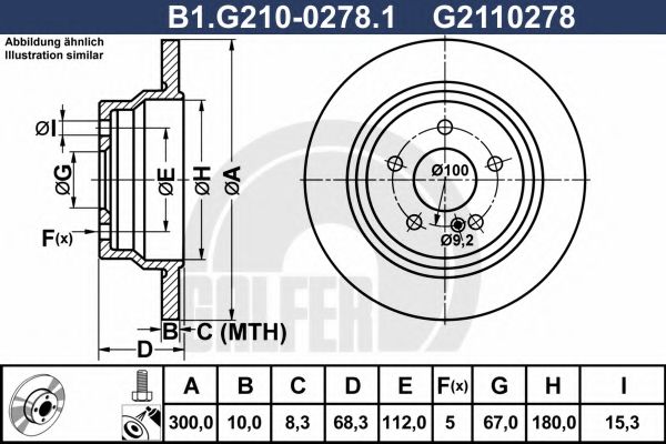 Тормозной диск galfer B1.G210-0278.1