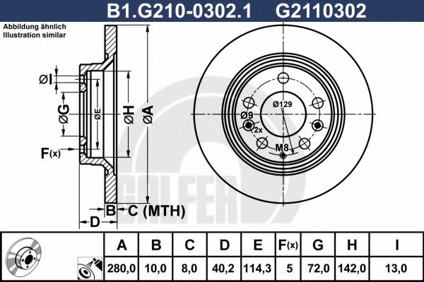 Тормозной диск galfer B1.G210-0302.1