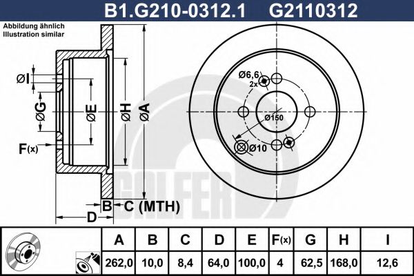 Тормозной диск galfer B1.G210-0312.1