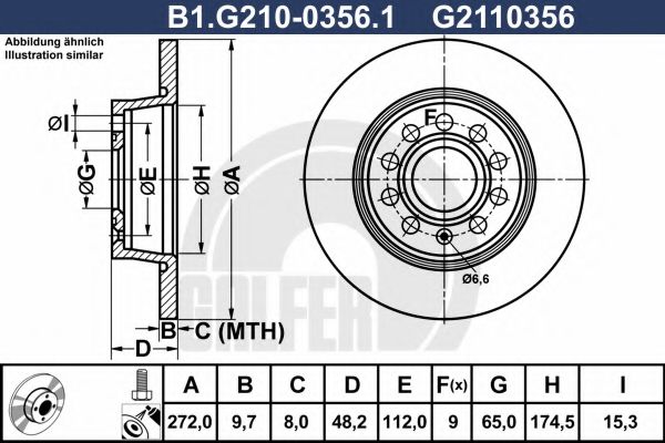 Тормозной диск galfer B1.G210-0356.1