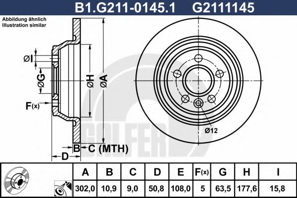 Тормозной диск galfer B1.G211-0145.1