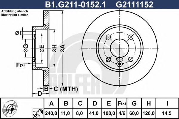 Тормозной диск galfer B1.G211-0152.1