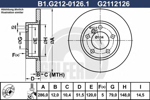 Тормозной диск galfer B1.G212-0126.1